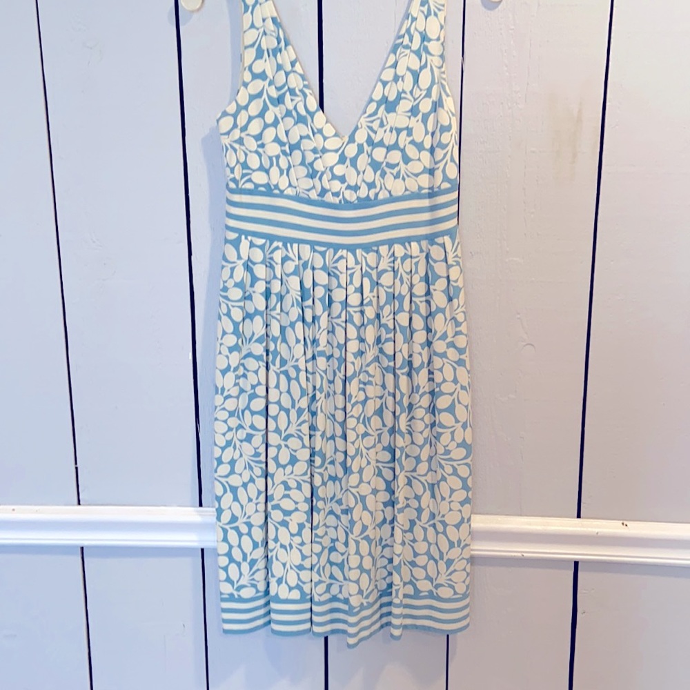 Maggy London Blue and Cream Dress